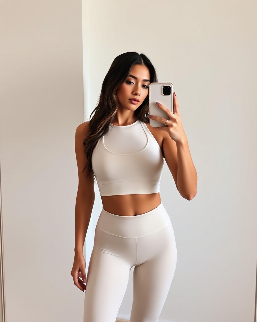 Model in cream sculpting set