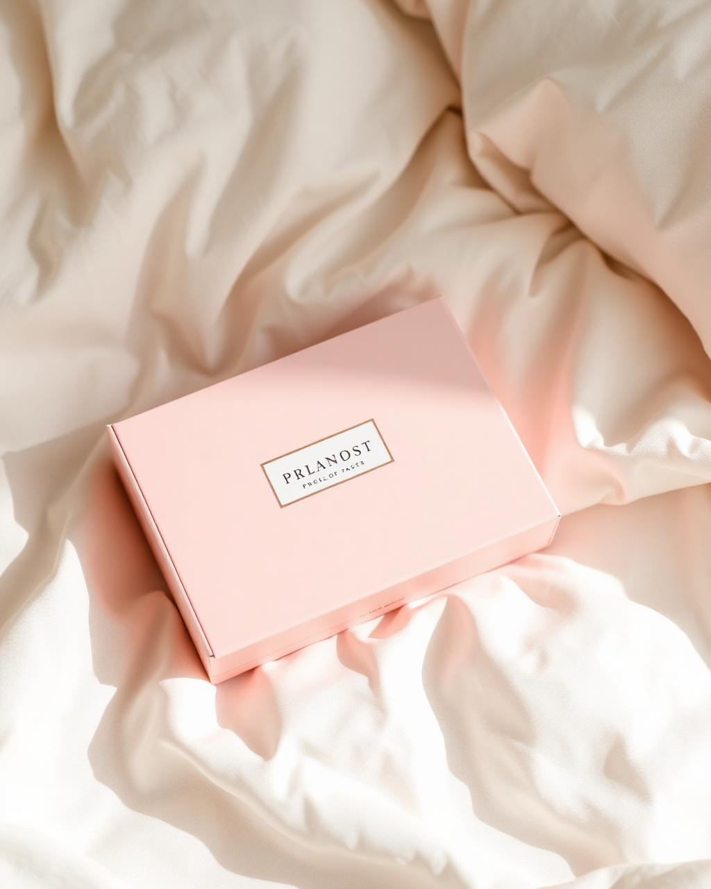 SILKSHAPES blush packaging on cream linen